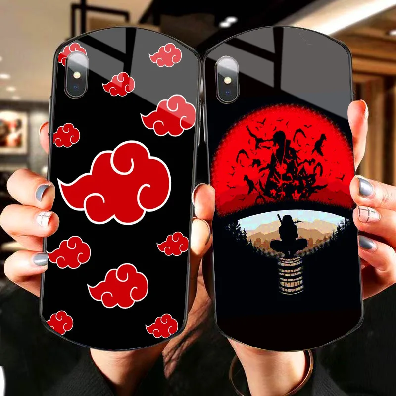 

Модный чехол BANDAI из закаленного стекла с аниме Наруто для iPhone 11 12 13Pro Max X XR XS 7 8 P, крутой защитный чехол для мальчиков, оптовая продажа