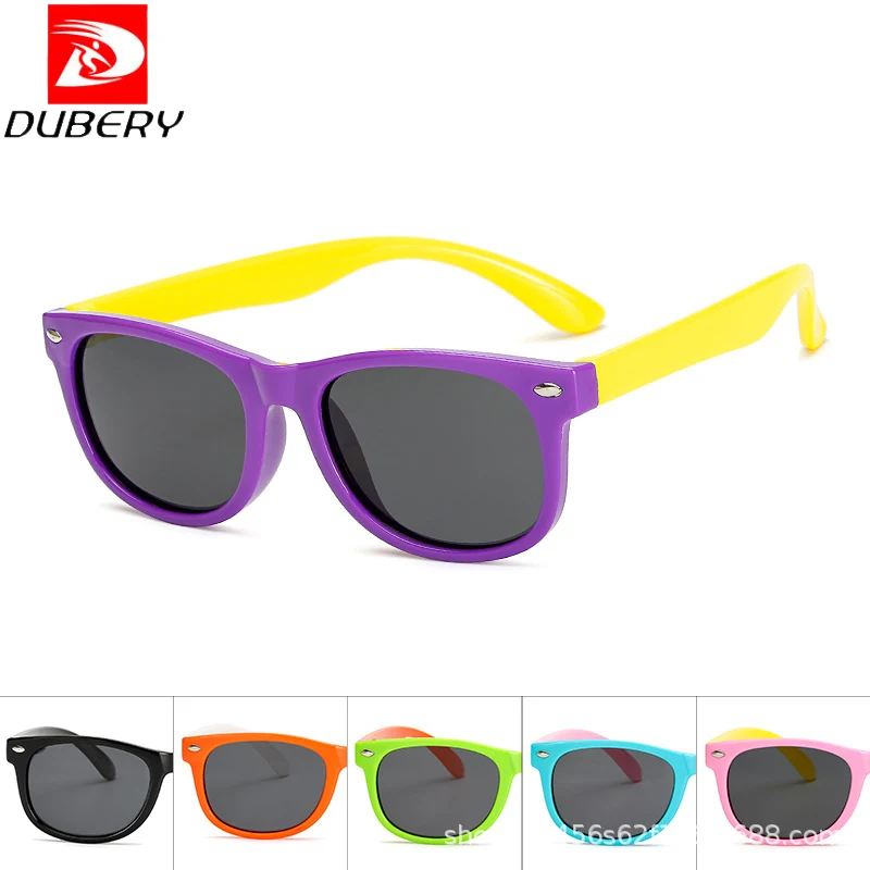 DUBERY 2019 Новые Детские поляризованные солнцезащитные очки TR90 Квадратные