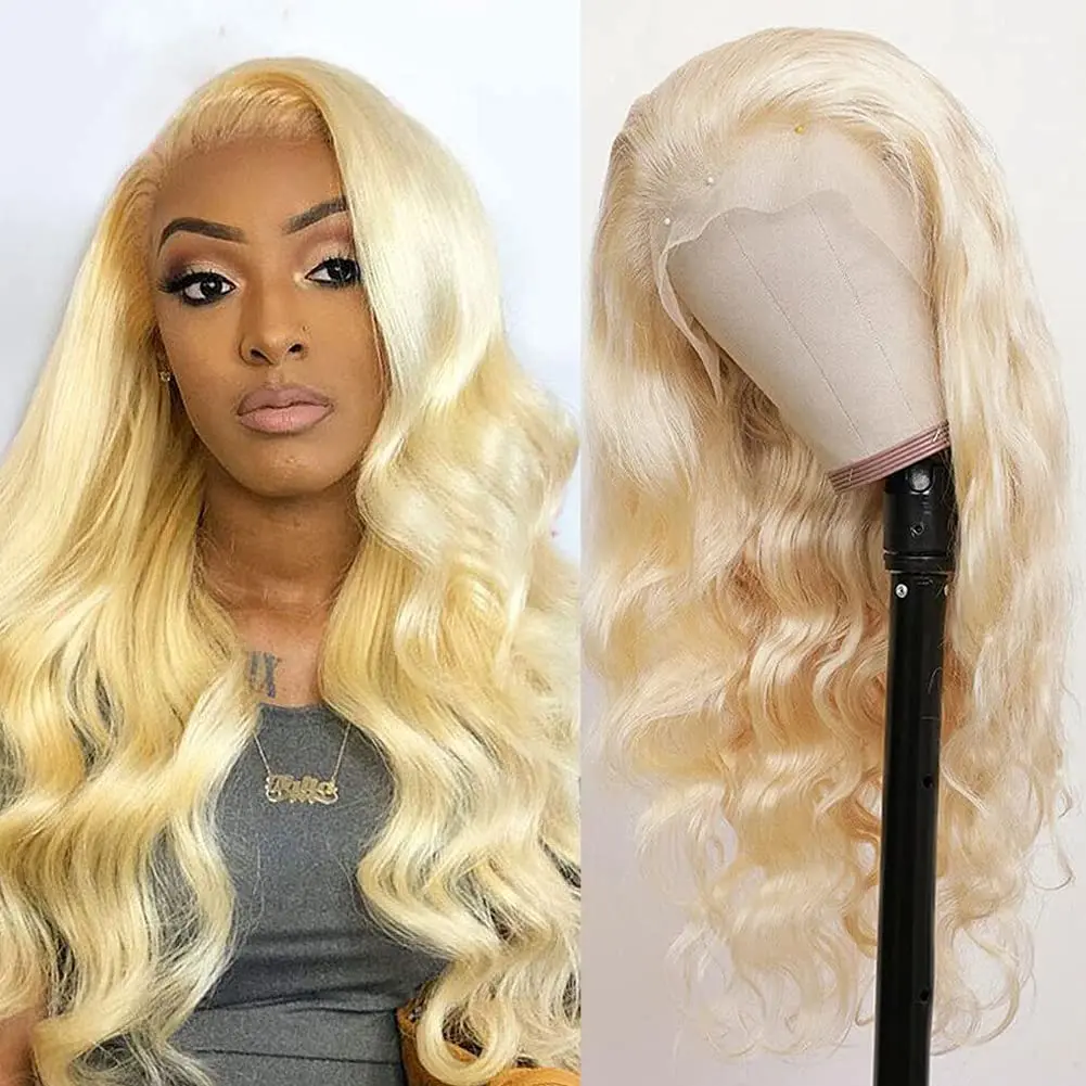 

Body Wave 613 Honey Blonde 13x4 Lace Front Human Hair Wigs Pre plucked Brazilian Glueless Remy Hair 4X4 LaceClosure Wig 150%