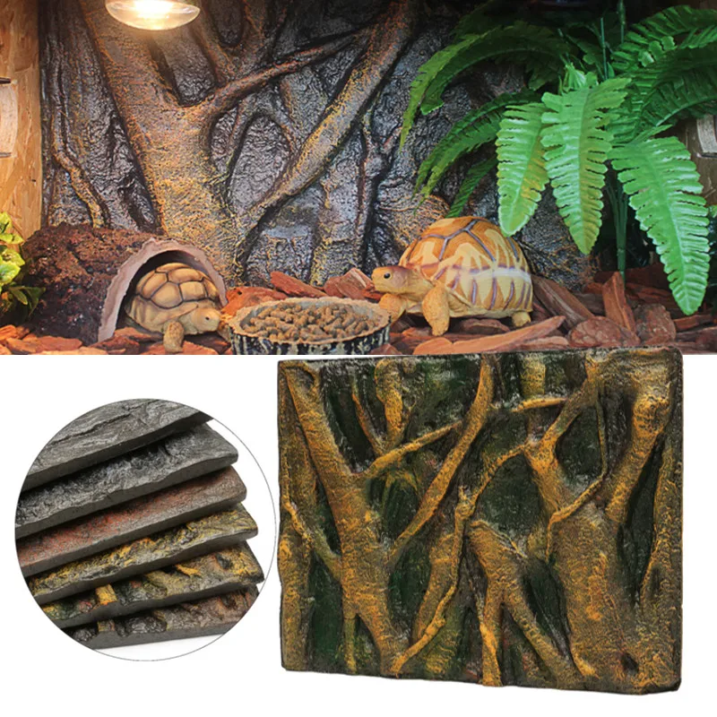 

6 Types 3D Foam Rock Reptile Stone Aquarium Background Backdrop Fish Tank Board Decor PU Leather Foam 60x45x3cm