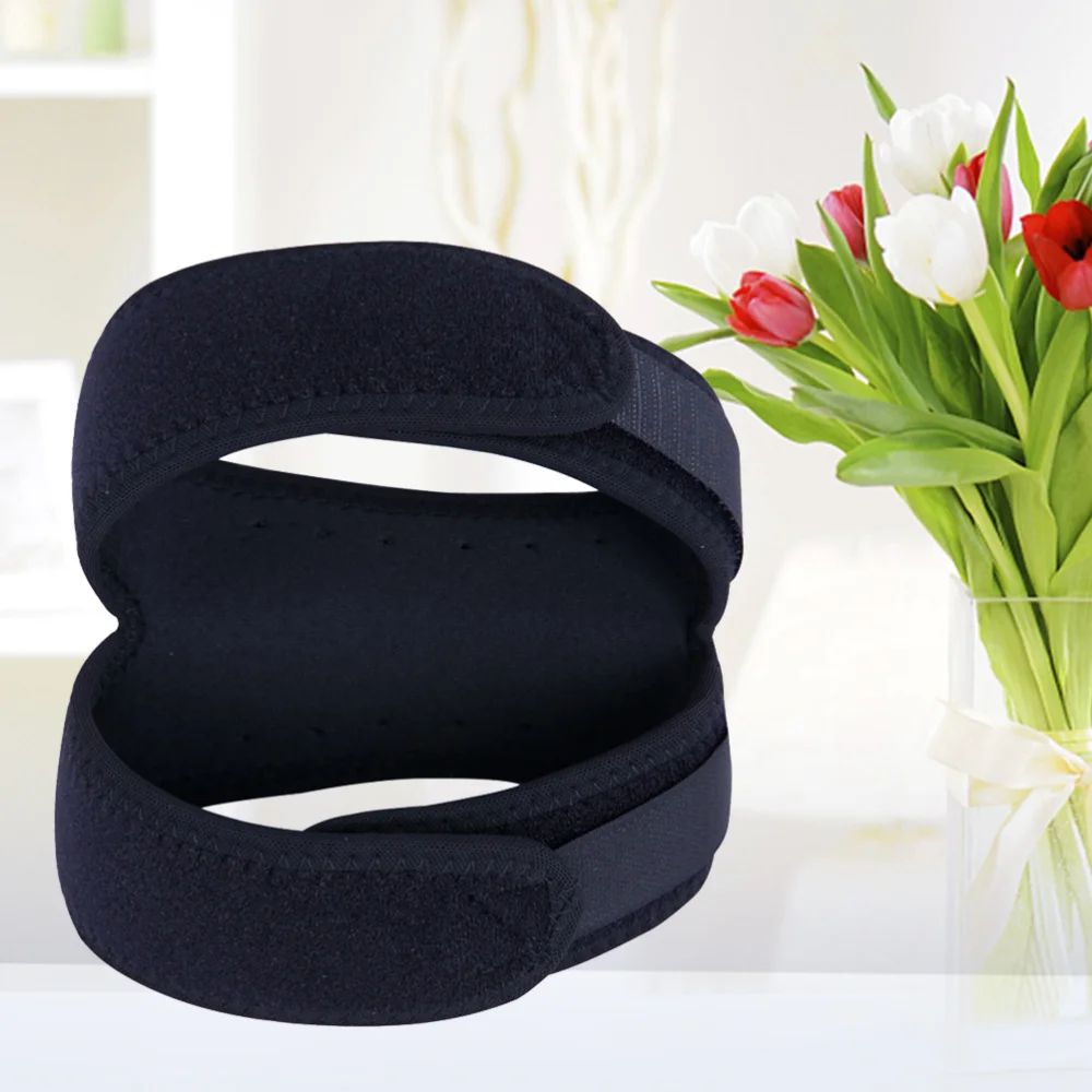 

Adjustable Patella Knee Strap for Running Basketball Hiking Meniscus Tear Pain Relief Sports Athletic Arthritis (Black)