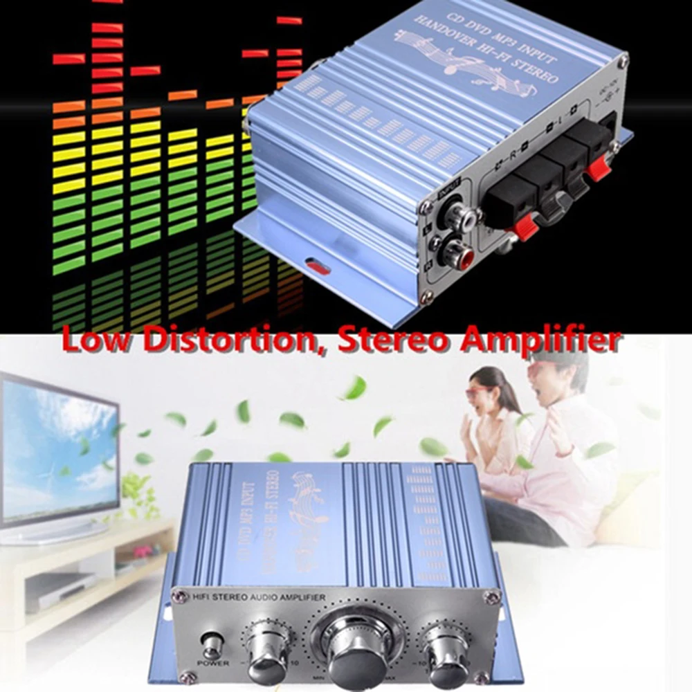 1 шт. RCA 2CH Hi Fi стерео усилитель MP3 динамик для автомобиля DVD Mini Moto|Усилители