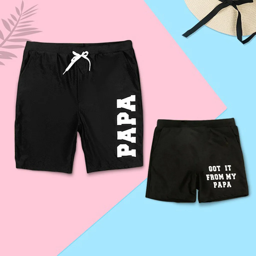 Новинка 2020 однотонный семейный купальник с надписью для маленьких мальчиков