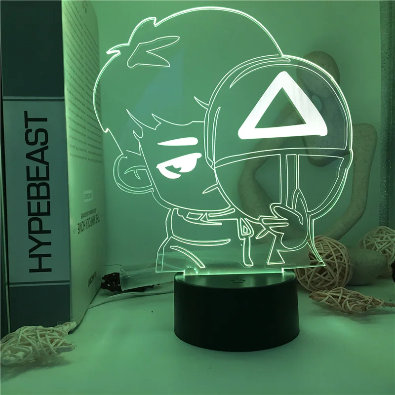 

3D Night Lamp Squid Game Series Desk Setup Lighting Decor on The Table Bedside Light Christmas Gift