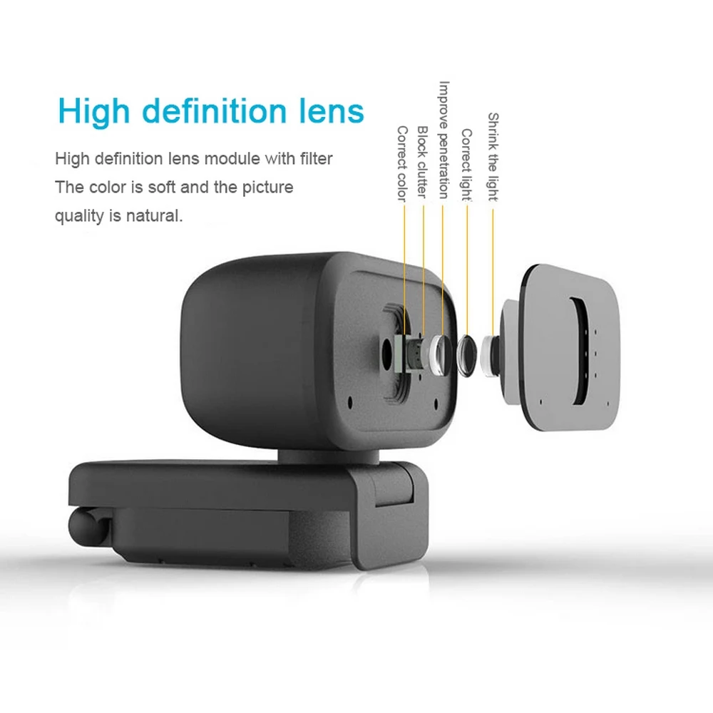

HD Webcam 1280P 720p Rotatable 2.0 HD Webcam Desktop Laptop Web Camera PC Digital USB Camera Video Recording for Webcast
