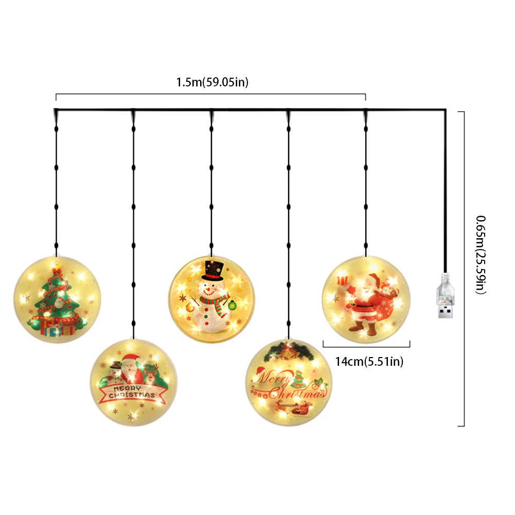 

Christmas Lights LED String Lights USB 8 Modes Hanging Curtain Light with Remote Control for Christmas Home Outdoor Decoration