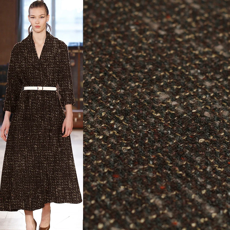 Твидовые ткани из 100% шерсти красного цвета с малиновым кофе материалы для одежды