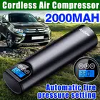 Портативный воздушный компрессор, автомобильный насос для шин, 150psi, аккумуляторный, с ЖК-дисплеем, зарядка через USB, для мотоцикла, 12 В