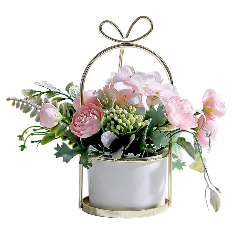 

Home Decor Nordic Ins Iron Portable Stand Hydrangea Bonsai Decoration Home Study Office Wedding Decoration Flower Furnishings