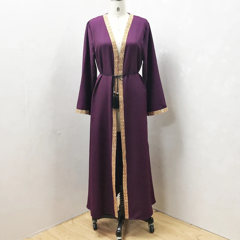 F864New мусульманское платье Абая для женщин baju мусульманский wanita марокканский