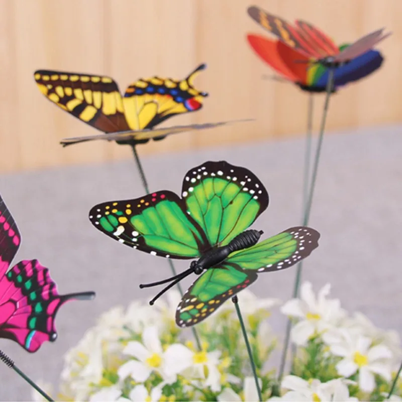 

10pcs Butterflies Garden Decoration Outdoor Yard Planter Colorful Whimsical Butterfly Stakes Decoration Flower Pots Decor