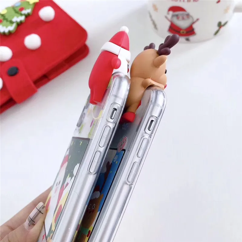 Cartoon Deer Christmas Phone Case For iPhone 11 Pro Max XR XS X Silicone Matte Cover 7 8 Plus 6 6S Xmas Gifts |