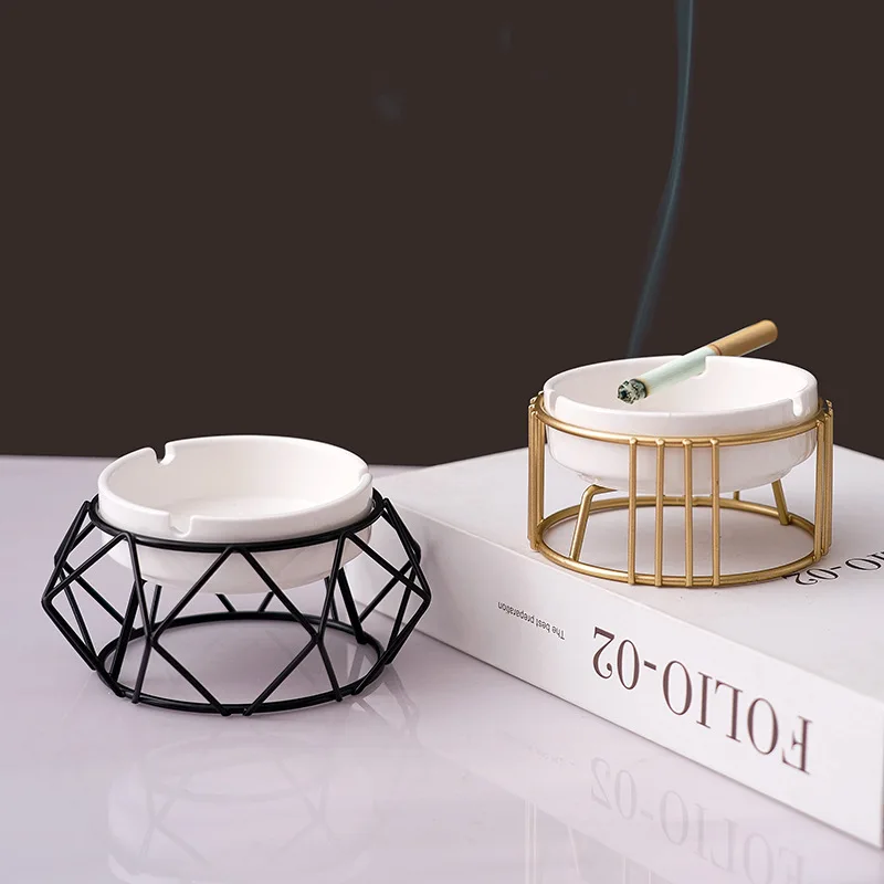 

Ceramic Ashtray Geometric Ashtray Ornaments Home Modern Living Room Office Ceramic Ashtray