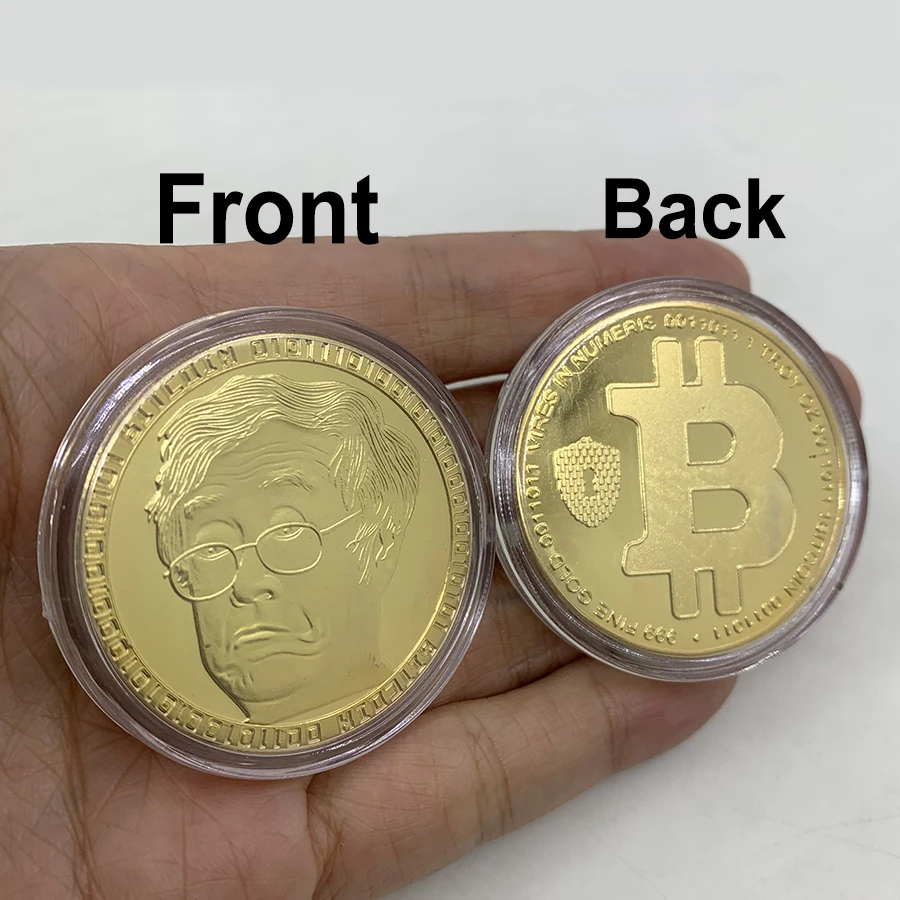 

19-4-1 BITCoin Art Collection Gold Plated Physical Bitcoins BTC with Case Gift Physical Metal Antique Imitation Silver Coins