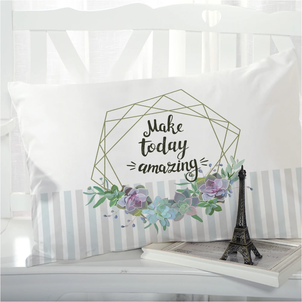 

1pc Pillow cover Pillow case Bedding Pillowcase Pillow covers decorative for home 3D Print Nordic simple Grey Stripe