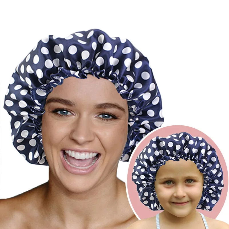 

Baby Silky Satin Bonnet Sleep Cap Children Adult Night Turban Children Solid Headwear Cute Headwrap Hat Fashion Hair Loss Cap