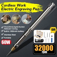 3 7 v mini cordless electric carving pen rechargeable engraving tool diy engraver grinder polishing tools set with wooden box
