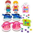 Базовые Игрушки для развития жизненных навыков, Детские обучающие игрушки на шнуровке, Обучающие пособия, Игрушки для раннего обучения, развивающие игрушки для малышей