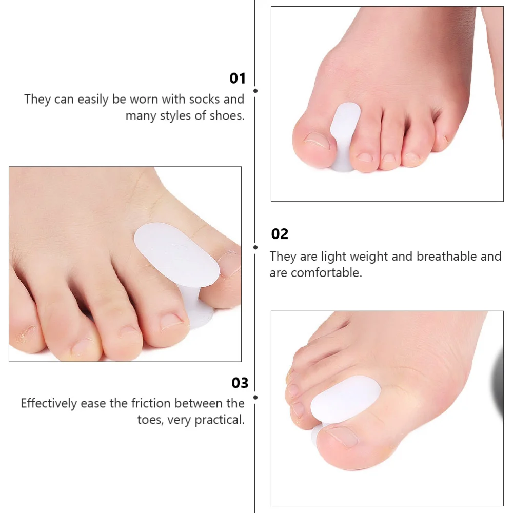 

5 Pairs Practical Hallux Valgus Corrector Compact Big Toe Isolation Pad (White)