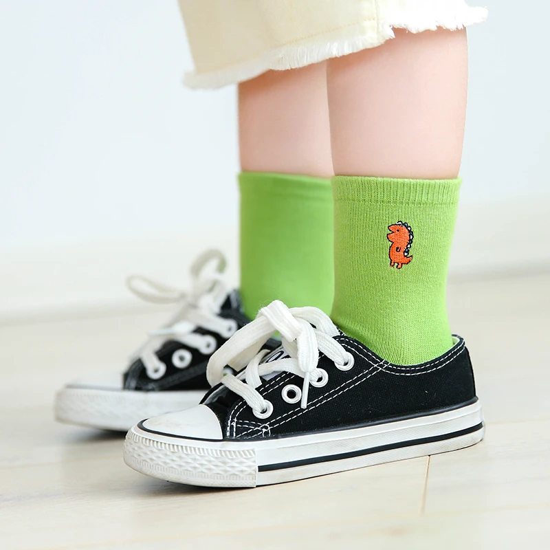 

5pairs Baby girl cotton Fashion toddler Kids Embroidered Socks for boy Child long Socks C1013