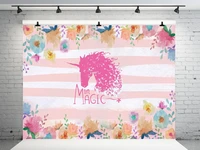 vinylbds 7x5ft birthday photography unicorn party theme backdrop pink wall photo backgrounds props for customized fond studio