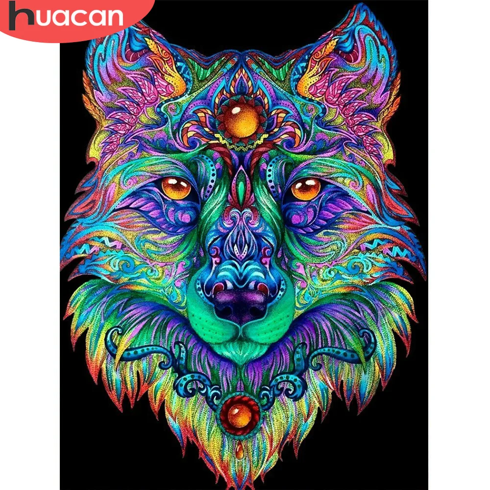 HUACAN 5D DIY Алмазная картина волк мозаика вышивка животные полное сверление картины