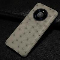 genuine ostrich leather phone case for huawei mate 40 pro plus mate 20 p20 p30 p40 pro p40 lite cover for honor 10 20 lite 8x 9x
