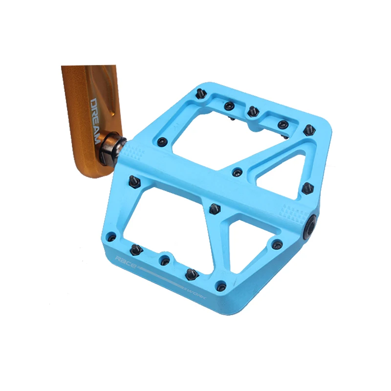 Racework Bicycle Pedals Mtb Nylon Platform Footrest Flat Mountain Bike Paddle Grip Pedalen Bearings Footboards Cycling Foot Hold