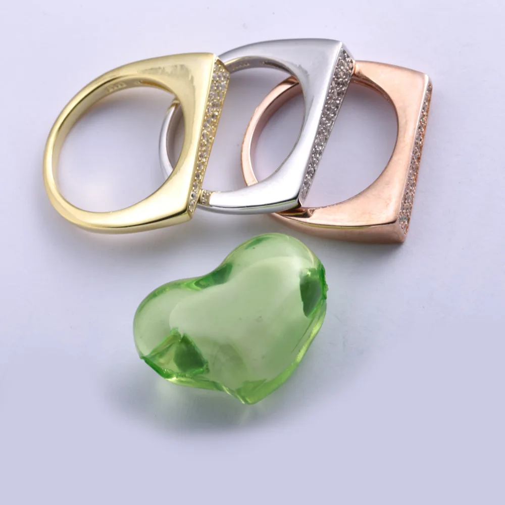 Женское кольцо из серебра 925 пробы с цирконом 3 цвета|Кольца| |