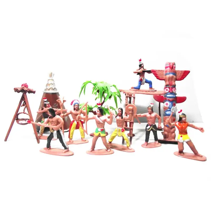 

13pcs/Set Native Plastic Indian Tribes Model American Art Figure Doll Toy