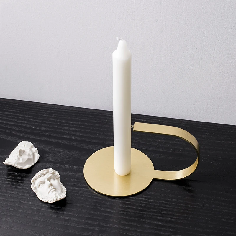 Минималистский Золотой подсвечник 1 шт. Свадебный обеденный канделябр простой