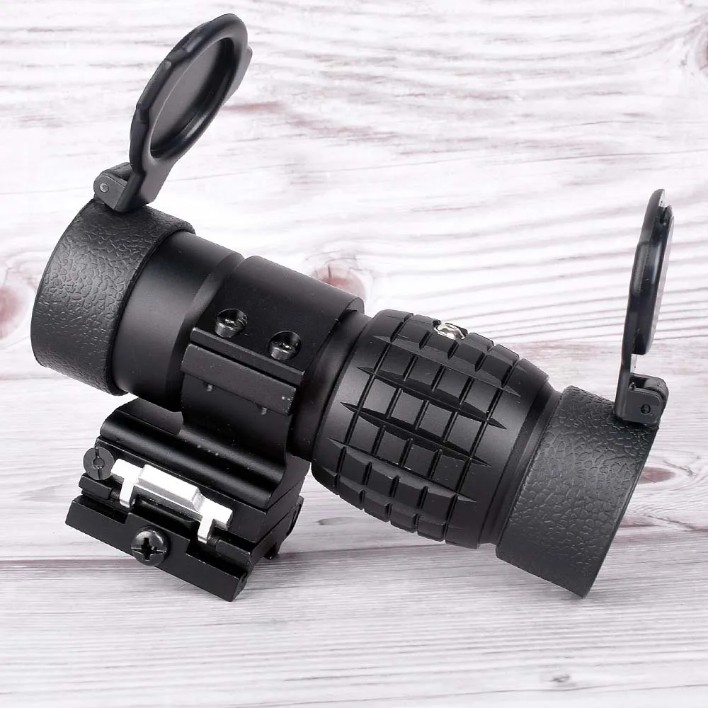 Тактический 3X лупа область оптики Прицелы прицел Подходит Aimpoint прицел с флип-вверх Крепление сбоку Пикатинни Вивер Rail - Цвет: Синий