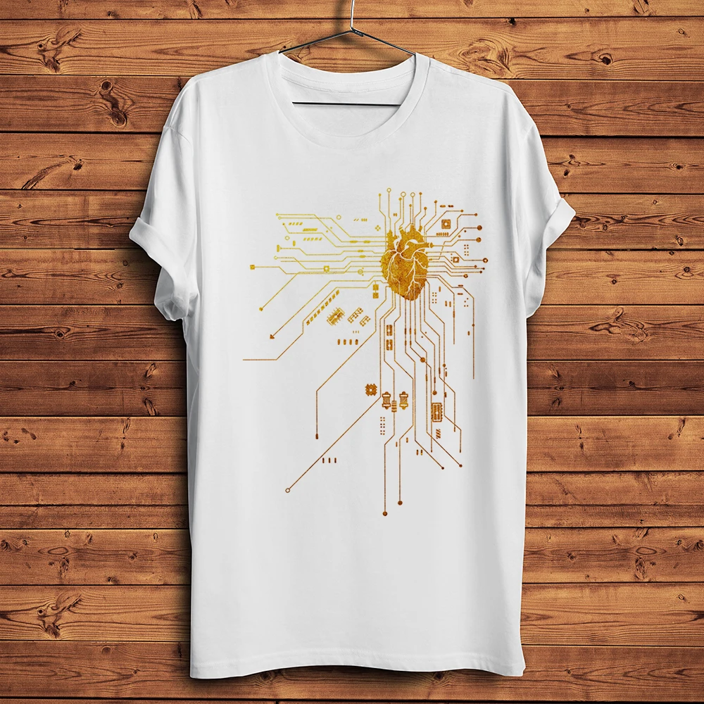 Футболка мужская с забавным футболка для гиков и чипом ЦПУ Повседневная тенниска