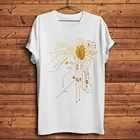 Футболка мужская с забавным футболка для гиков и чипом ЦПУ, Повседневная тенниска с короткими рукавами, белая майка, уличная одежда в стиле унисекс, лето