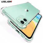 Чехол USLION для iPhone 11, 12 Pro Max, XS Max, XR, X, 8, 7, 6, 6s Plus, прозрачный, противоударный