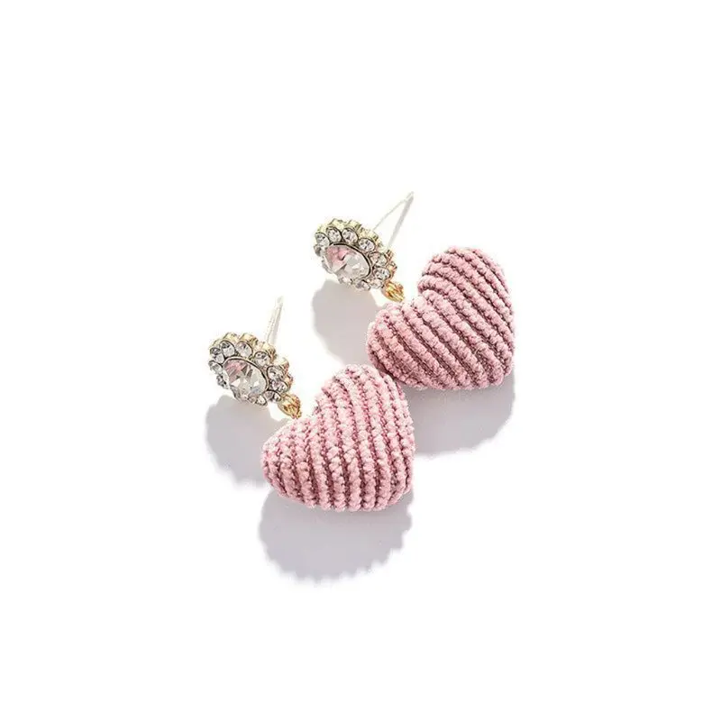 

Sweet Heart Stud Earring Flannel Stud Earring Valentine's Day Jewellery Gift85LB