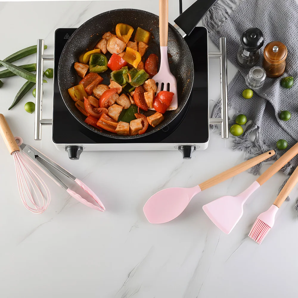 11Pcs Kitchen Utensils Set Silicone Tools Spoon Turner Tongs Spatula Cooking Ware | Дом и сад