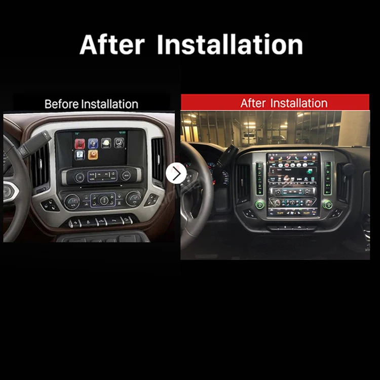 

KiriNavi Vertical screen android 10.0 12.1'' car multimedia system for chevrolet Silverado 2014-2018 with 2 din car dvd player