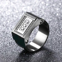 new classic bohemian black crystal inlaid ring mens geometric ring metal ring accessories party jewelry
