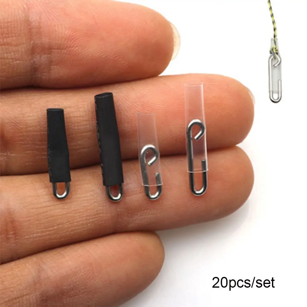

20pcs Safety Lead Snap Quick Clip Swivel Heat Shrink Tube Enganche Rapido Fast Fishing Snaps enchufe Connector carp fishing Hook