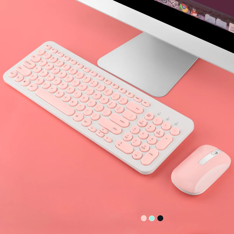 Беспроводная игровая клавиатура 2 4G мышь комбо USB приемник бесшумная мини-мышь