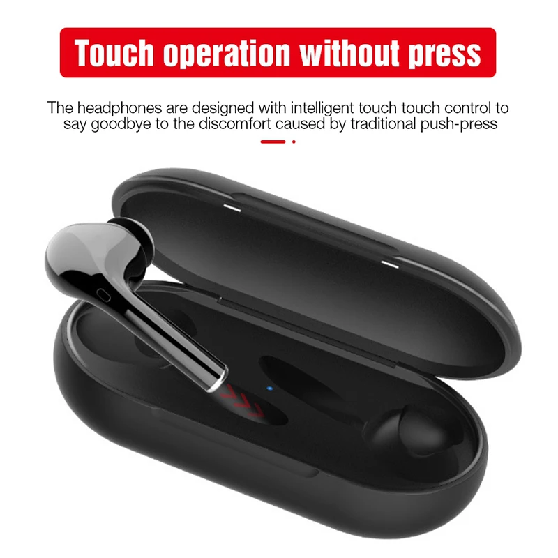 

TWS V5.0 Bluetooth Earphone Touch Control Sports Headset True Wireless Bass Sound Earbuds for iPhone Samsung Xiaomi Huawei