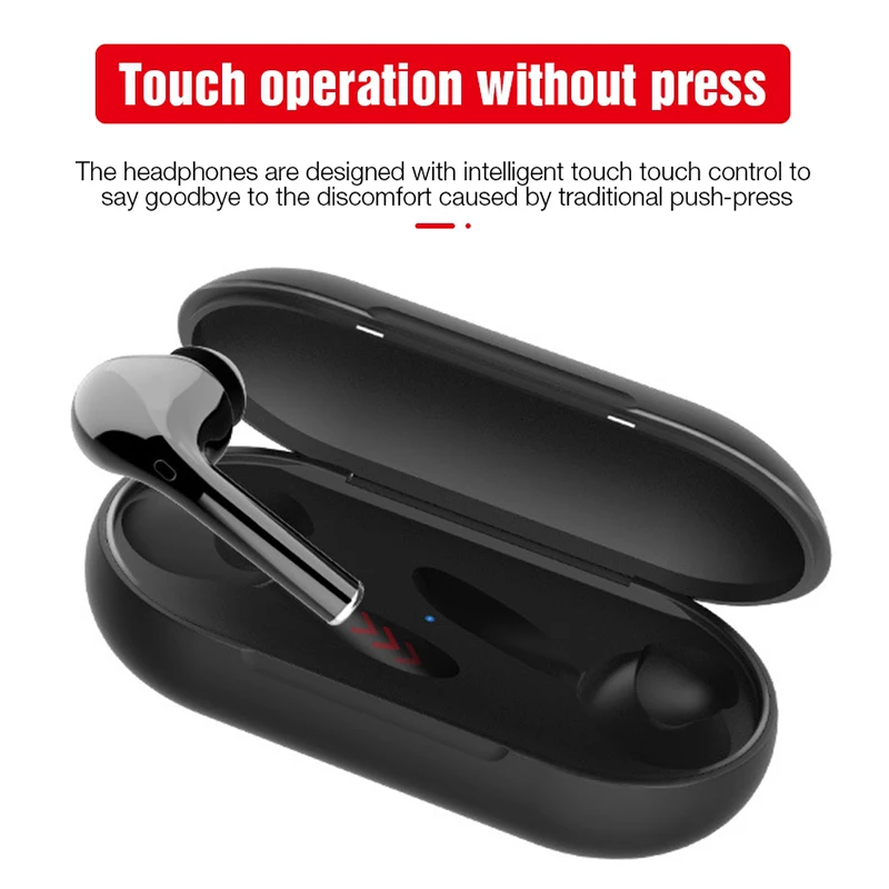 Наушники вкладыши TWS с V5.0 Bluetooth наушники сенсорным управлением спортивная