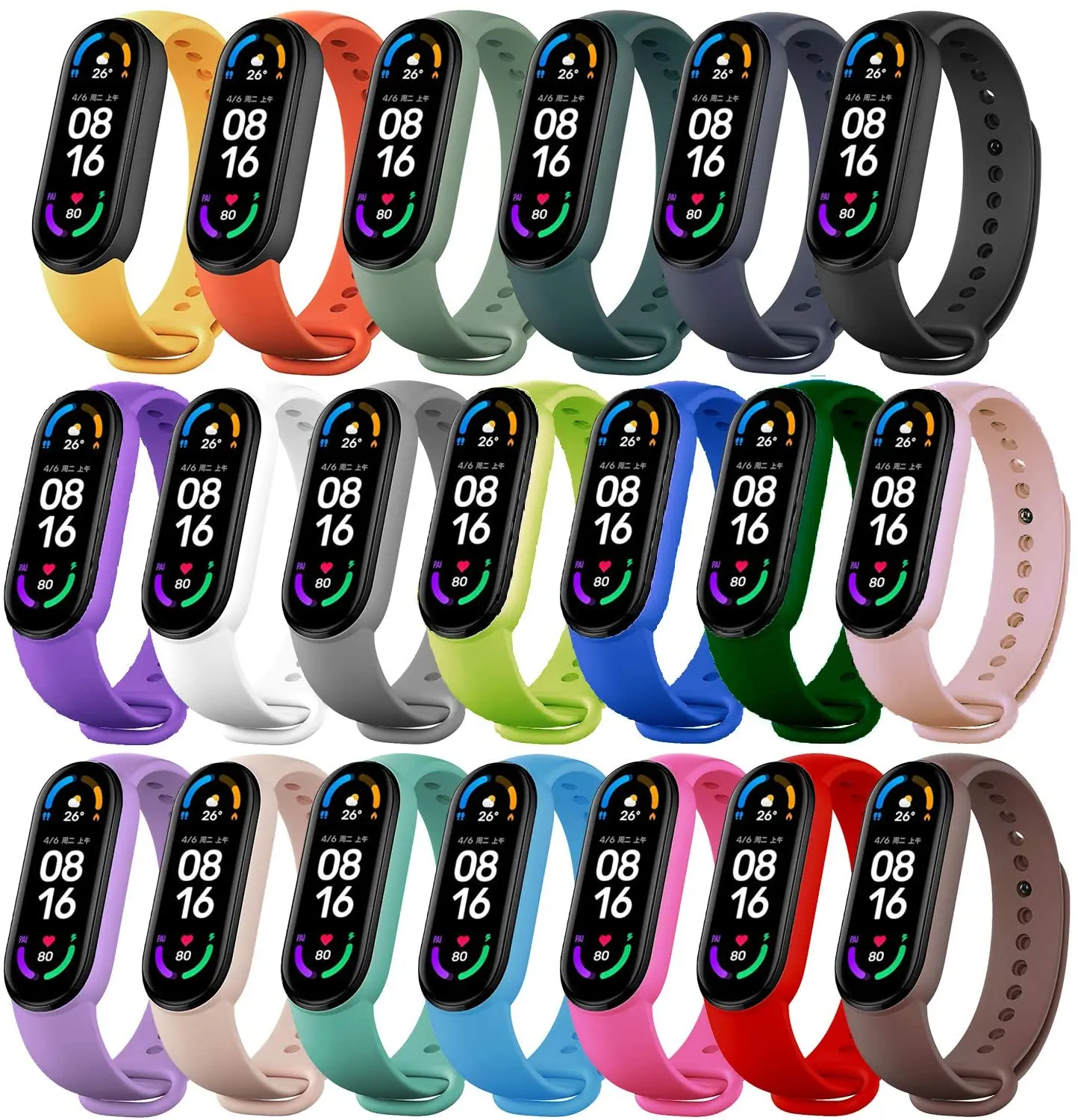 

Bracelet for Mi band 7 6 Strap Sport Silicone Miband4 miband 5 Wrist correa Replacement Wristband for xiaomi Mi band 4 3 5 strap