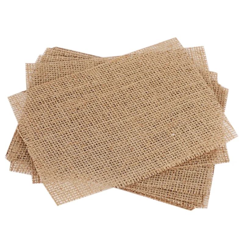 

10 pcs Natural Hessian Burlap Place Mat Table Placemats Coaster Dining Decor