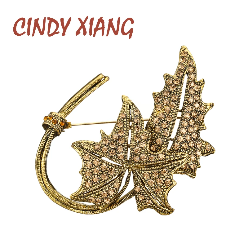 Женские броши CINDY XIANG стразы в виде большого клена 2 цвета вечерние модные высокое