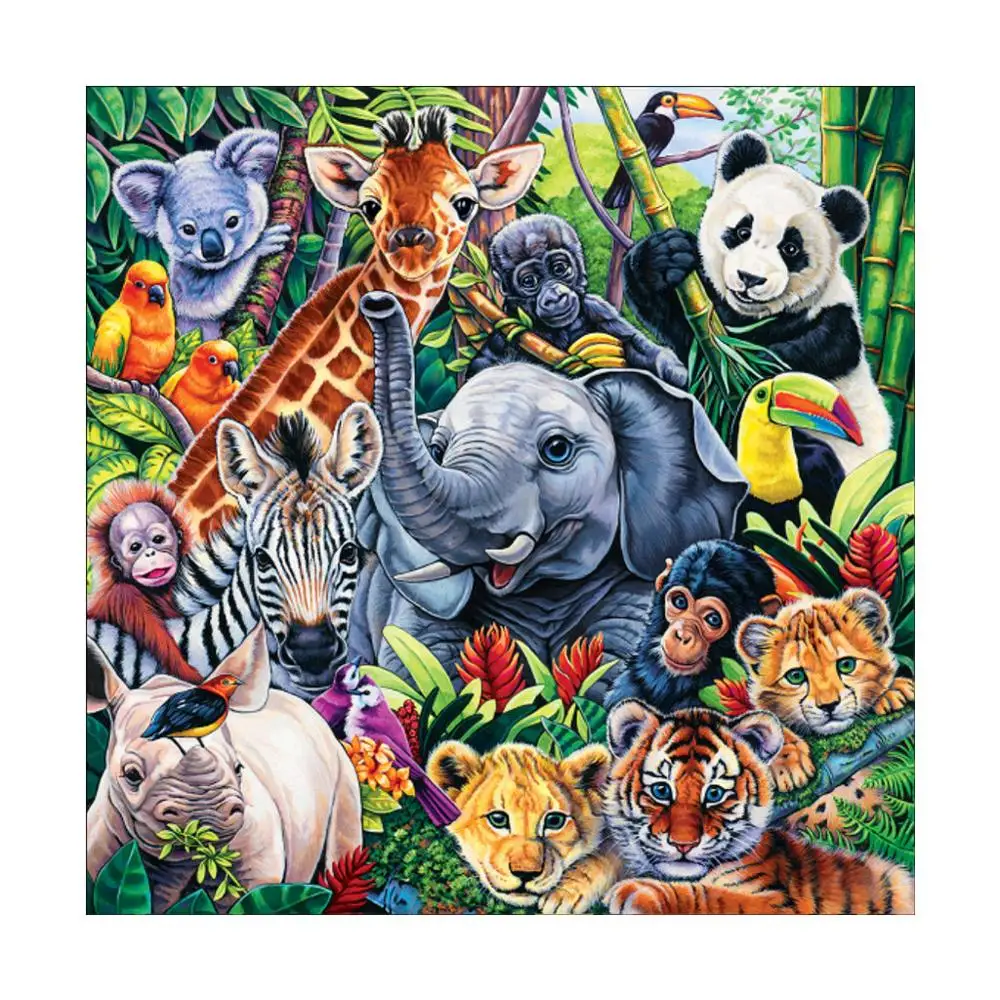 Набор для алмазной вышивки 5D круглый набор с рисунком животных рай слон панда