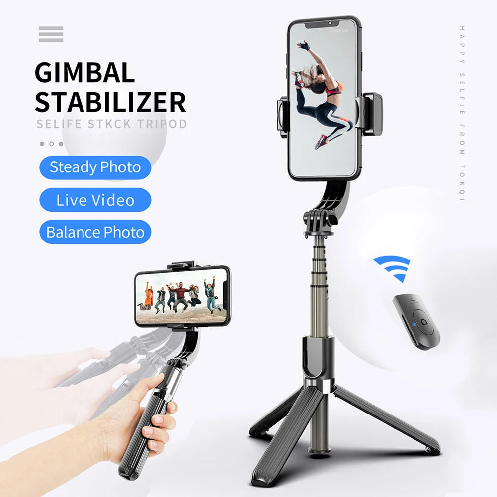 

Anti-Shake Selfie Stick Handheld Gimbal Stabilizer Bluetooth-compatible Remote Control Tripods 360Degrees Holder Phone Universal