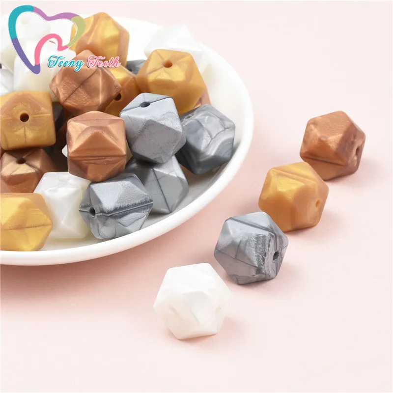 10 шт. шестигранные силиконовые бусины для прорезывания зубов 14-17 мм | Украшения и