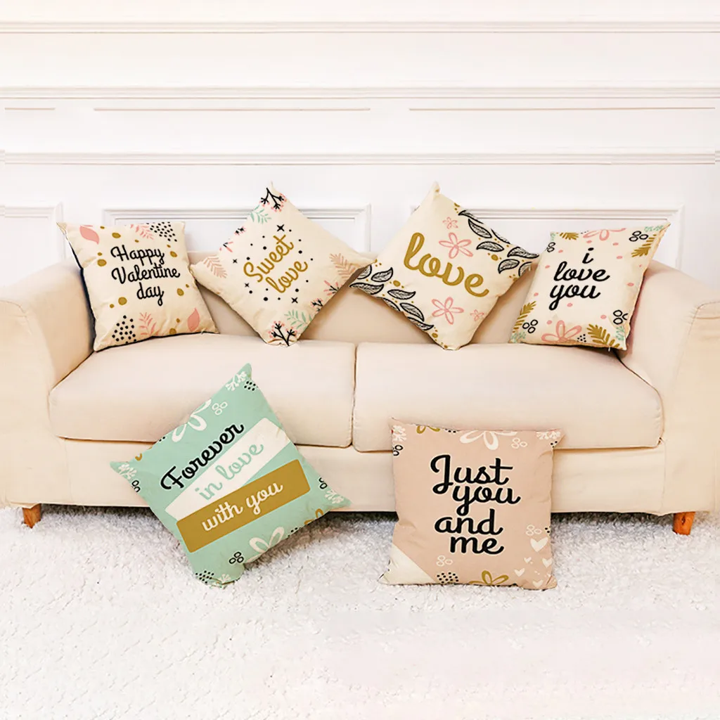 Счастливый День святого Валентина Подушка Чехол розовое Sweet Love (Сладкая любовь)